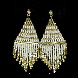 Gold tone drop earrings